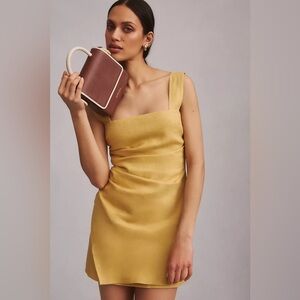 Reformation Mustard Mini Dress 100% linen